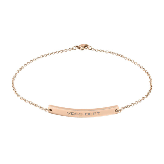 Engravable Curved Bar Anklet — Personalized Gold or Rose Gold Delicate Chain
