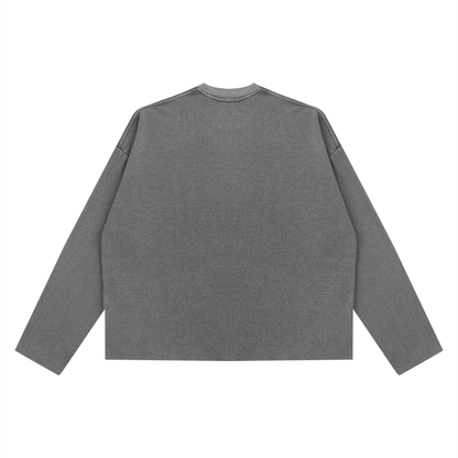 Unisex Vintage Wash Boxy  Waffle Raw Edge T-Shirt