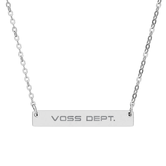 Engraved Horizontal Bar Necklace — Personalized Name Plate Pendant (Silver or Rose Gold)