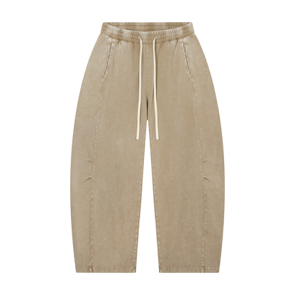 Unisex Mineral Wash Barrel Leg Pants