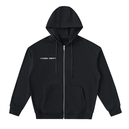 Drop-Shoulder Zip Up Hoodie