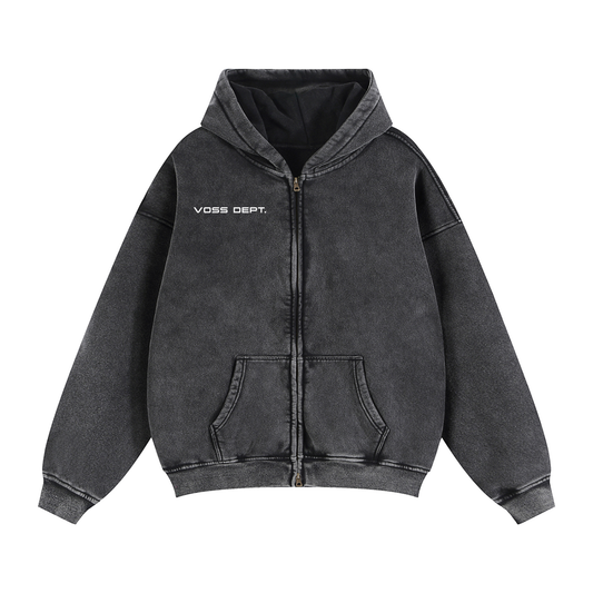 Zip-Through Boxy Fleece Hoodie