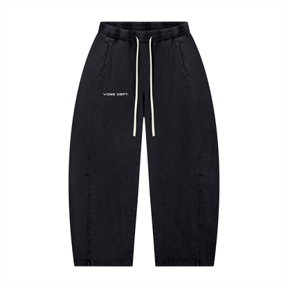 Unisex Mineral Wash Barrel Leg Pants