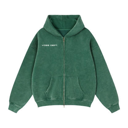 Zip-Through Boxy Fleece Hoodie