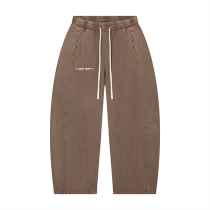 Unisex Mineral Wash Barrel Leg Pants