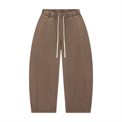 Unisex Mineral Wash Barrel Leg Pants