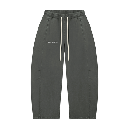 Unisex Mineral Wash Barrel Leg Pants