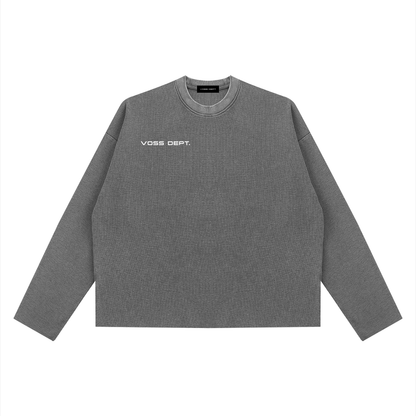 Unisex Vintage Wash Boxy  Waffle Raw Edge T-Shirt