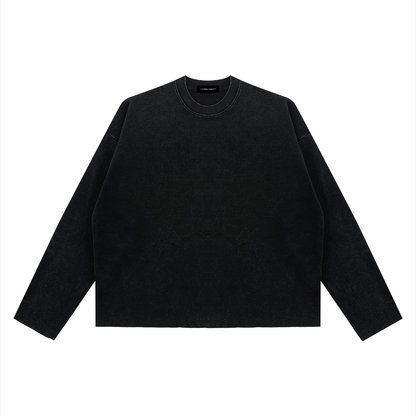 Unisex Vintage Wash Boxy  Waffle Raw Edge T-Shirt